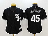 Women Chicago White Sox #45 Michael Jordan Black New Cool Base Jersey,baseball caps,new era cap wholesale,wholesale hats