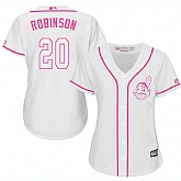 Women Cleveland Indians #20 Frank Robinson White Pink New Cool Base Jersey JiaSu,baseball caps,new era cap wholesale,wholesale hats