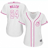 Women Cleveland Indians #24 Andrew Miller White Pink New Cool Base Jersey JiaSu,baseball caps,new era cap wholesale,wholesale hats