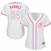 Women Cleveland Indians #24 Jose Ramirez White Pink New Cool Base Jersey JiaSu,baseball caps,new era cap wholesale,wholesale hats