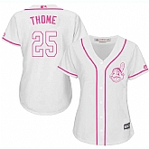 Women Cleveland Indians #25 Jim Thome White Pink New Cool Base Jersey JiaSu,baseball caps,new era cap wholesale,wholesale hats