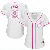 Women Cleveland Indians #29 Satchel Paige White Pink New Cool Base Jersey JiaSu,baseball caps,new era cap wholesale,wholesale hats