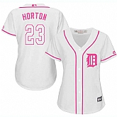 Women Detroit Tigers #23 Willie Horton White Pink New Cool Base Jersey JiaSu,baseball caps,new era cap wholesale,wholesale hats