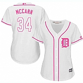 Women Detroit Tigers #34 James McCann White Pink New Cool Base Jersey JiaSu,baseball caps,new era cap wholesale,wholesale hats