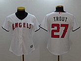 Women Los Angeles Angels of Anaheim #27 Mike Trout White Mother's Day New Cool Base Jersey,baseball caps,new era cap wholesale,wholesale hats