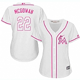 Women Miami Marlins #22 Dustin McGowan White Pink New Cool Base Jersey JiaSu,baseball caps,new era cap wholesale,wholesale hats