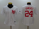 Women New York Yankees #24 Gary Sanchez White Mother's Day New Cool Base Jersey,baseball caps,new era cap wholesale,wholesale hats