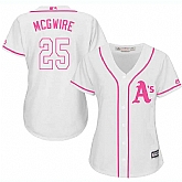 Women Oakland Athletics #25 Mark McGwire White Pink New Cool Base Jersey JiaSu,baseball caps,new era cap wholesale,wholesale hats