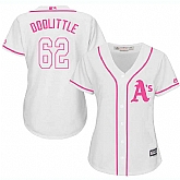 Women Oakland Athletics #62 Sean Doolittle White Pink New Cool Base Jersey JiaSu,baseball caps,new era cap wholesale,wholesale hats