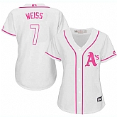 Women Oakland Athletics #7 Walt Weiss White Pink New Cool Base Jersey JiaSu,baseball caps,new era cap wholesale,wholesale hats