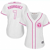 Women Texas Rangers #7 Alex Rodriguez White Pink New Cool Base Jersey JiaSu,baseball caps,new era cap wholesale,wholesale hats