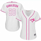 Women Toronto Blue Jays #20 Josh Donaldson White Pink New Cool Base Jersey JiaSu,baseball caps,new era cap wholesale,wholesale hats