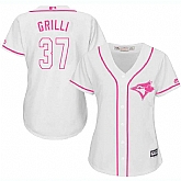 Women Toronto Blue Jays #37 Jason Grilli White Pink New Cool Base Jersey JiaSu,baseball caps,new era cap wholesale,wholesale hats