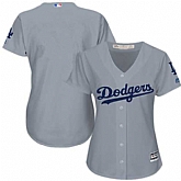 Customized Women Los Angeles Dodgers Gray New Cool Base Stitched Jersey,baseball caps,new era cap wholesale,wholesale hats