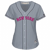 Customized Women New York Mets Gray Mother's Day New Cool Base Stitched Jersey,baseball caps,new era cap wholesale,wholesale hats
