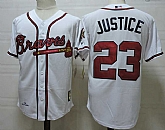 Atlanta Braves #23 Justice White Mitchell And Ness 1995 Throwback Stitched Jersey,baseball caps,new era cap wholesale,wholesale hats