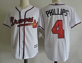 Atlanta Braves #4 Phillips White New Cool Base Stitched Jersey,baseball caps,new era cap wholesale,wholesale hats