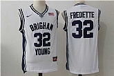 BYU Cougars #32 Jimmer Fredette White College Basketball Stitched Jersey,baseball caps,new era cap wholesale,wholesale hats