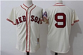 Boston Red Sox #9 Ted Williams Cream Mitchell And Ness Throwback Stitched Jersey,baseball caps,new era cap wholesale,wholesale hats