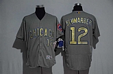 Chicago Cubs #12 Kyle Schawarber Gray Gold Flexbase Collection Stitched Jersey,baseball caps,new era cap wholesale,wholesale hats