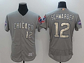 Chicago Cubs #12 Kyle Schawarber Gray World Series Champions Gold Program Flexbase Stitched Jersey,baseball caps,new era cap wholesale,wholesale hats