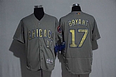 Chicago Cubs #17 Kris Bryant Gray Gold Flexbase Collection Stitched Jersey,baseball caps,new era cap wholesale,wholesale hats