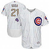 Chicago Cubs #21 Sammy Sosa White World Series Champions Gold Program Flexbase Collection Stitched Jersey,baseball caps,new era cap wholesale,wholesale hats