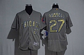 Chicago Cubs #27 Addison Russell Gray Gold Flexbase Collection Stitched Jersey,baseball caps,new era cap wholesale,wholesale hats