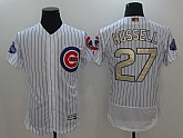 Chicago Cubs #27 Addison Russell White World Series Champions Gold Program Flexbase Collection Stitched Jersey,baseball caps,new era cap wholesale,wholesale hats