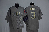 Chicago Cubs #3 David Ross Gray Gold Flexbase Collection Stitched Jersey,baseball caps,new era cap wholesale,wholesale hats