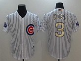 Chicago Cubs #3 David Ross White World Series Champions Gold Program New Cool Base Stitched Jersey,baseball caps,new era cap wholesale,wholesale hats