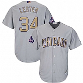 Chicago Cubs #34 Jon Lester World Series Champions Gold Program Cool Base Stitched Jersey JiaSu,baseball caps,new era cap wholesale,wholesale hats