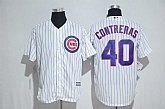 Chicago Cubs #40 Willson Contreras White New Cool Base Stitched Jersey,baseball caps,new era cap wholesale,wholesale hats