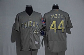 Chicago Cubs #44 Anthony Rizzo Gray Gold Flexbase Collection Stitched Jersey,baseball caps,new era cap wholesale,wholesale hats