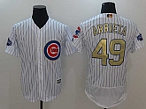 Chicago Cubs #49 Jake Arrieta White World Series Champions Gold Program Flexbase Collection Stitched Jersey,baseball caps,new era cap wholesale,wholesale hats