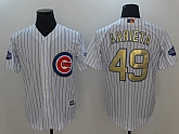 Chicago Cubs #49 Jake Arrieta White World Series Champions Gold Program New Cool Base Stitched Jersey,baseball caps,new era cap wholesale,wholesale hats