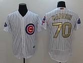 Chicago Cubs #70 Joe Maddon White World Series Champions Gold Program Flexbase Collection Stitched Jersey,baseball caps,new era cap wholesale,wholesale hats