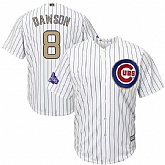 Chicago Cubs #8 Andre Dawson White World Series Champions Gold Program New Cool Base Stitched Jersey,baseball caps,new era cap wholesale,wholesale hats