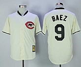 Chicago Cubs #9 Javier Baez Cream Mitchell And Ness Throwback Jersey,baseball caps,new era cap wholesale,wholesale hats