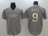 Chicago Cubs #9 Javier Baez Gray World Series Champions Gold Program Cool Base Stitched Jersey,baseball caps,new era cap wholesale,wholesale hats