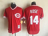 Cincinnati Reds #14 Pete Rose Red Mitchell And Ness Throwback Pullover Stitched Jersey,baseball caps,new era cap wholesale,wholesale hats