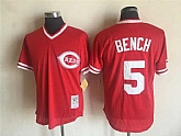 Cincinnati Reds #5 Johnny Bench Red Mitchell And Ness Throwback Pullover Stitched Jersey,baseball caps,new era cap wholesale,wholesale hats