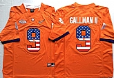 Clemson Tigers #9 Gallman II Orange USA Flag College Stitched Jersey,baseball caps,new era cap wholesale,wholesale hats