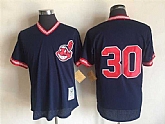 Cleveland Indians #30 Carter Navy Blue Mitchell And Ness Throwback Pullover Stitched Jersey,baseball caps,new era cap wholesale,wholesale hats