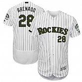 Colorado Rockies #28 Nolan Arenado White 2017 Memorial Day Flexbase Player Jersey JiaSu,baseball caps,new era cap wholesale,wholesale hats