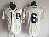 Detroit Tigers #6 Al Kaline Cream Mitchell And Ness Throwback Stitched Jersey,baseball caps,new era cap wholesale,wholesale hats