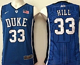 Duke Blue Devils #33 Hill Blue College Basketball Jersey Jersey,baseball caps,new era cap wholesale,wholesale hats