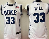 Duke Blue Devils #33 Hill White College Basketball Jersey,baseball caps,new era cap wholesale,wholesale hats