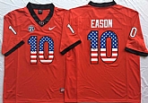 Georgia Bulldogs #10 Jacob Eason Red USA Flag College Stitched Jersey,baseball caps,new era cap wholesale,wholesale hats