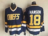 Hanson Brothers #18 Jeff Hanson Blue Winter Classic Stitched Movie Jersey,baseball caps,new era cap wholesale,wholesale hats